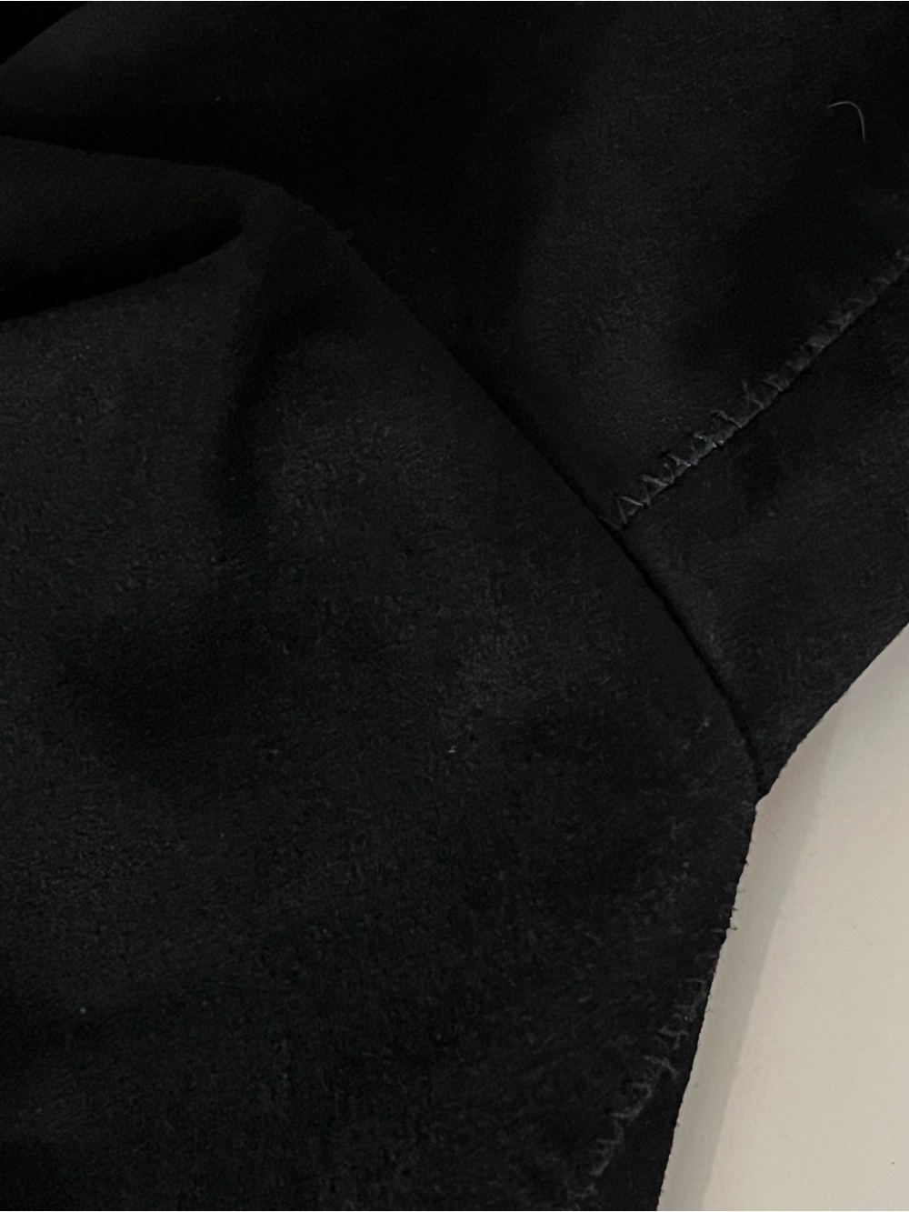 Cole Haan Black Genuine Suede Waterfall Open Front Drape Jacket Coat Small - Picture 15 of 16